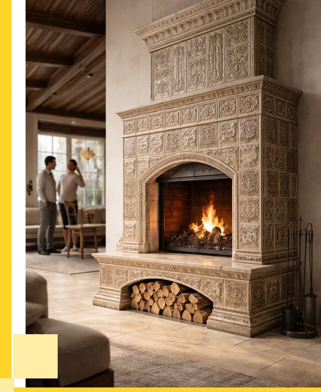 Купить изразцовый камин в Переславле-Залесском от 259475 р. | ЭриданПрс