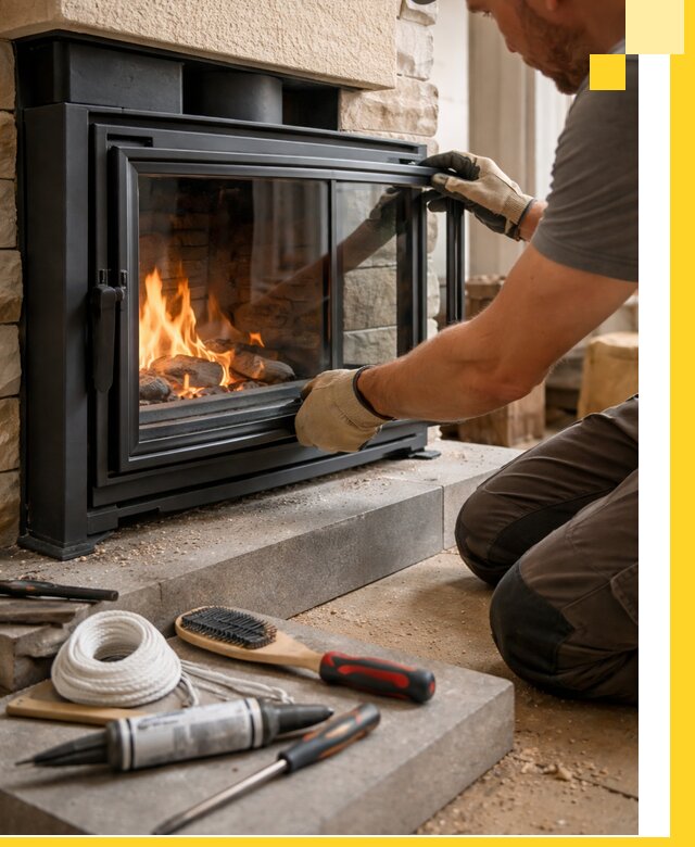 Производство, монтаж и доставка каминов со стеклом в Переславле-Залесском