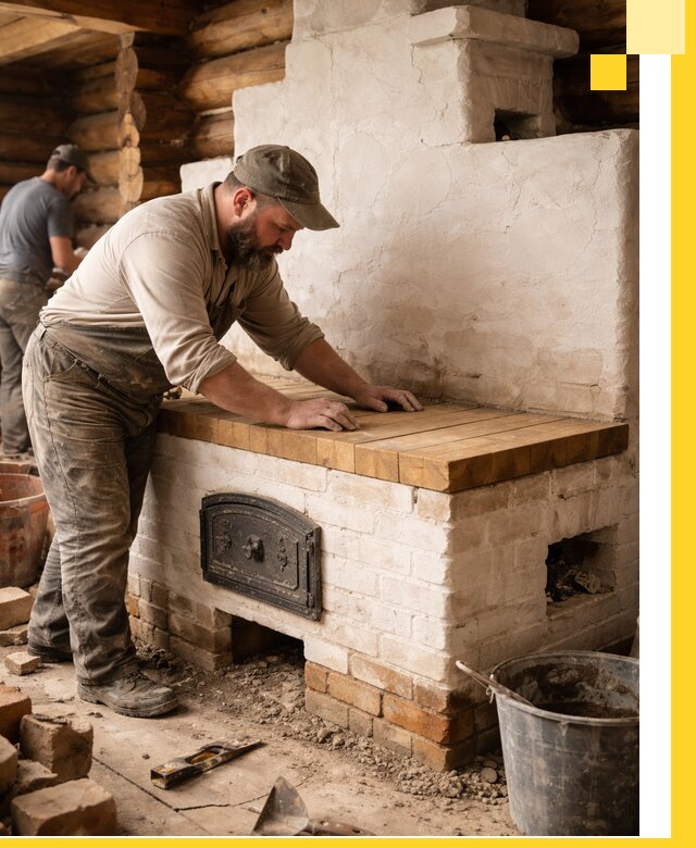 Проектирование и установка русской печи с лежанкой в Переславле-Залесском