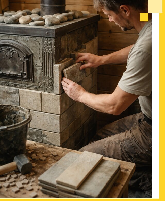 Облицовка банных печей в Переславле-Залесском профессиональная отделка