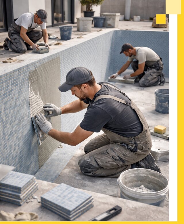 Облицовка бассейнов в Переславле-Залесском плитка мозаика гидроизоляция