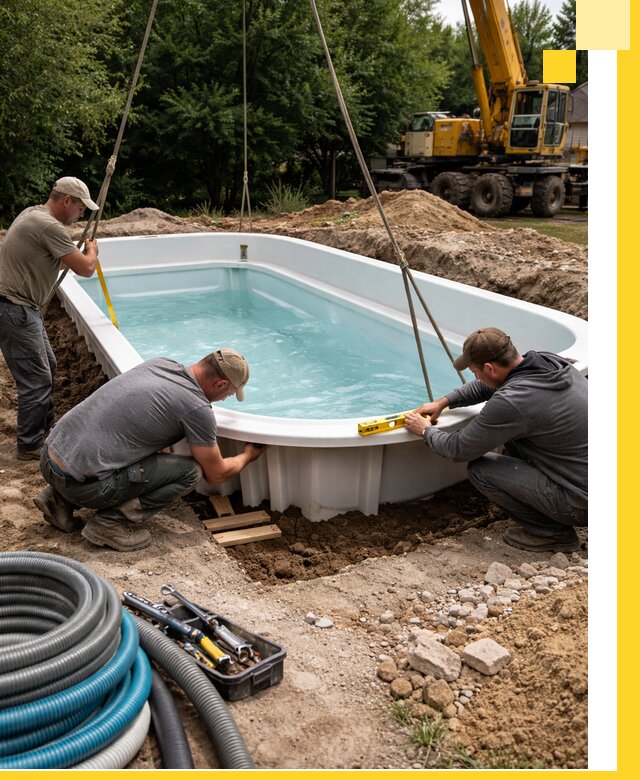 Установка и монтаж композитных бассейнов под ключ в Переславле-Залесском