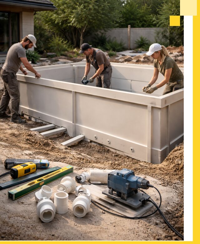 Установка полипропиленовых бассейнов под ключ в Переславле-Залесском