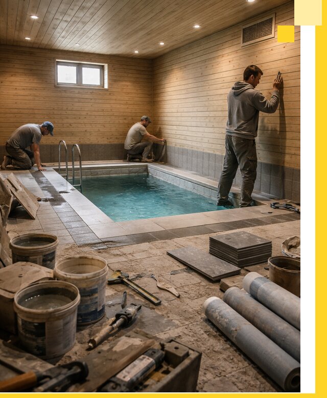 Строительство бани с бассейном и сауной под ключ в Переславле-Залесском