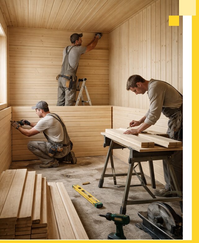 Обшивка саун в Переславле-Залесском из натуральной древесины под ключ