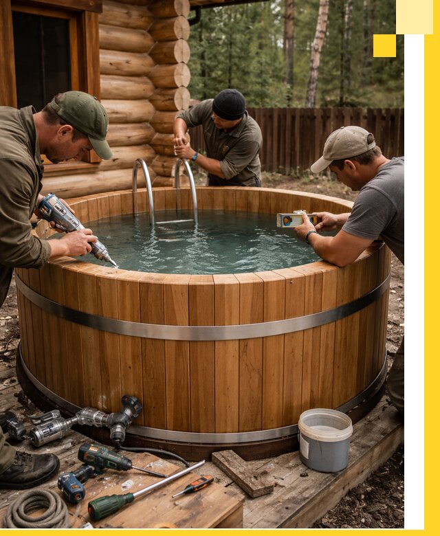 Строительство бань с купелью под ключ и отделкой в Переславле-Залесском