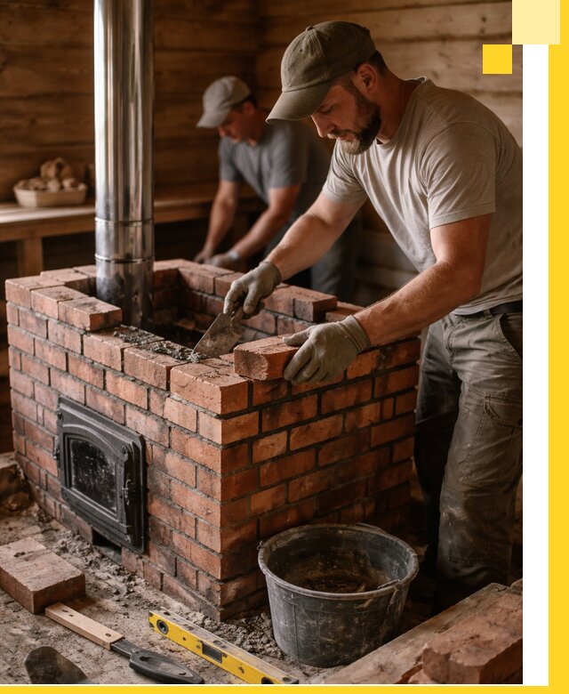 Кирпичные печи для бани под ключ в Переславле-Залесском, проект и монтаж