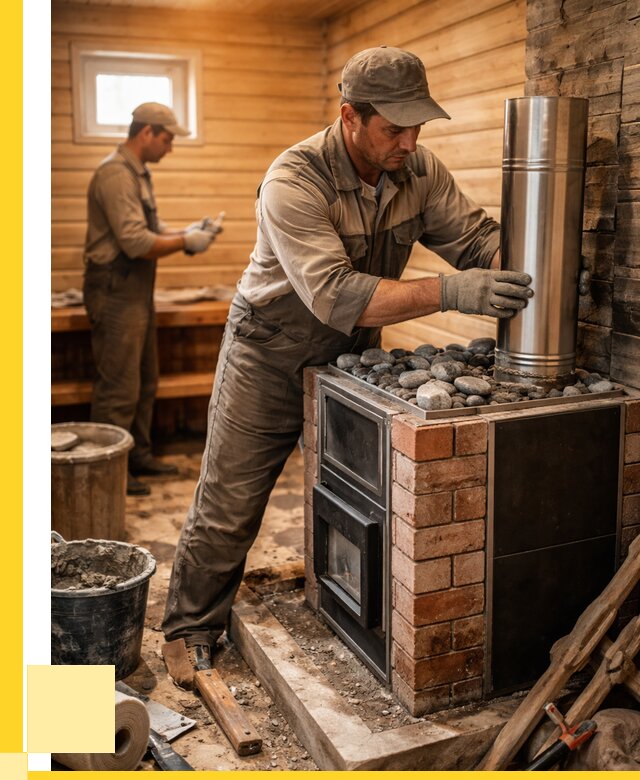 Монтаж печи в бане под ключ в Переславле-Залесском от 20758 р. | ЭриданПрс