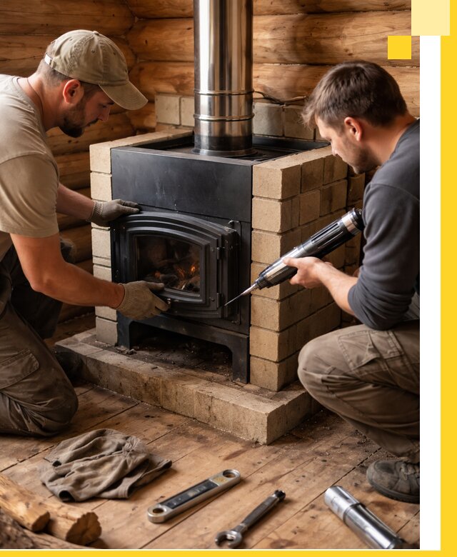 Монтаж и установка печи в бане под ключ с гарантией в Переславле-Залесском