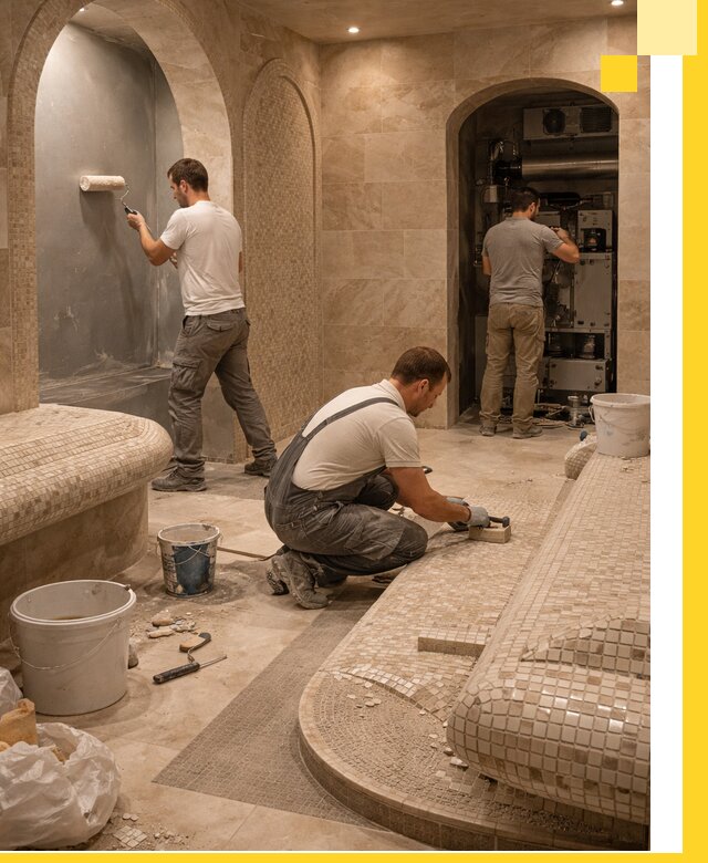 Строительство бани с хамамом и бассейном под ключ в Переславле-Залесском