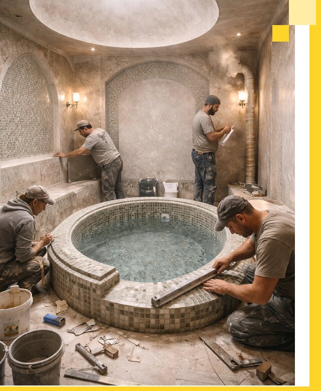 Профессиональное строительство хамама с бассейном в Переславле-Залесском под ключ
